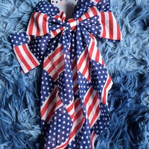 Patriotic American Flag Hair Bow